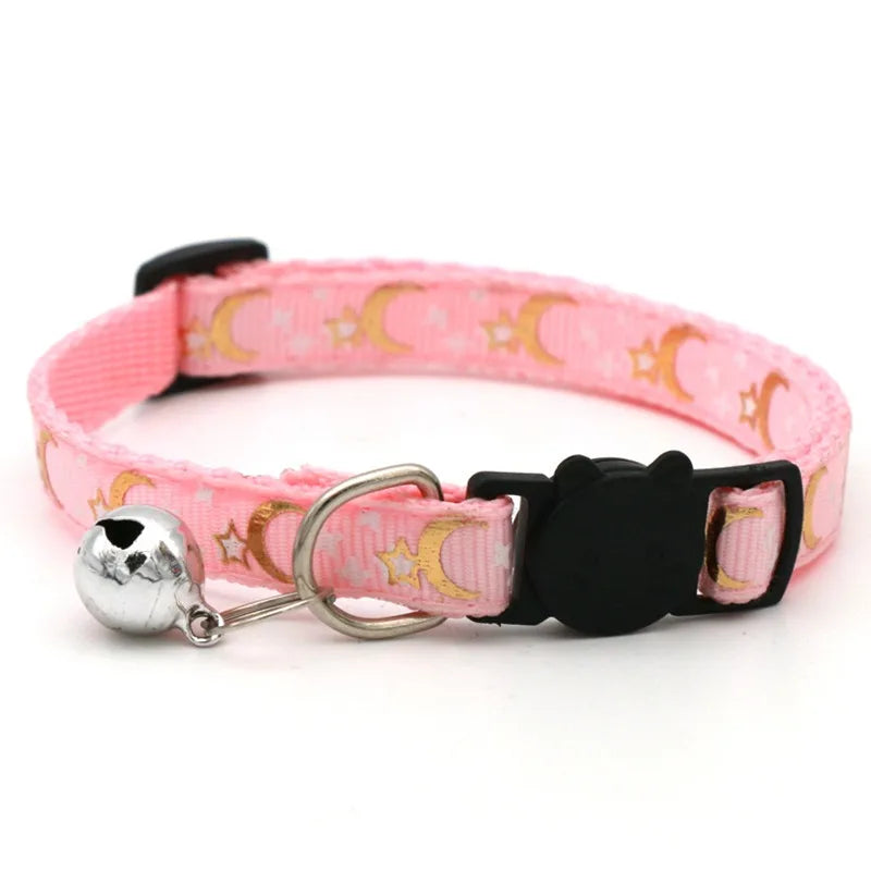 Colorful Pet Collar with Bell  Adjustable Dog & Kitten Collar