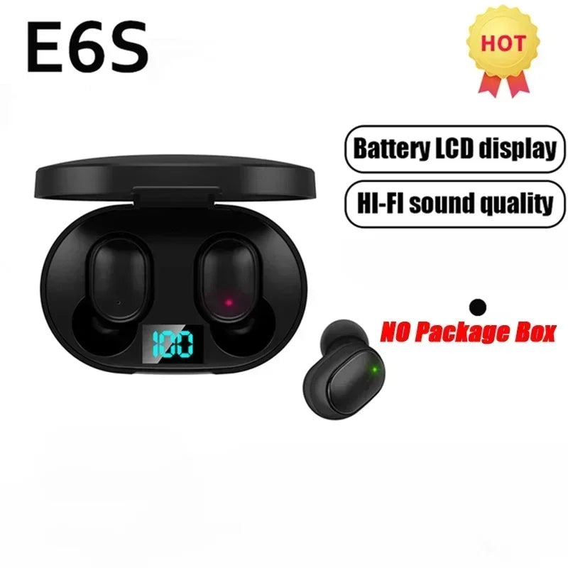 E6S TWS Wireless Earbuds – Bluetooth, Noise-Cancelling, With Microphone