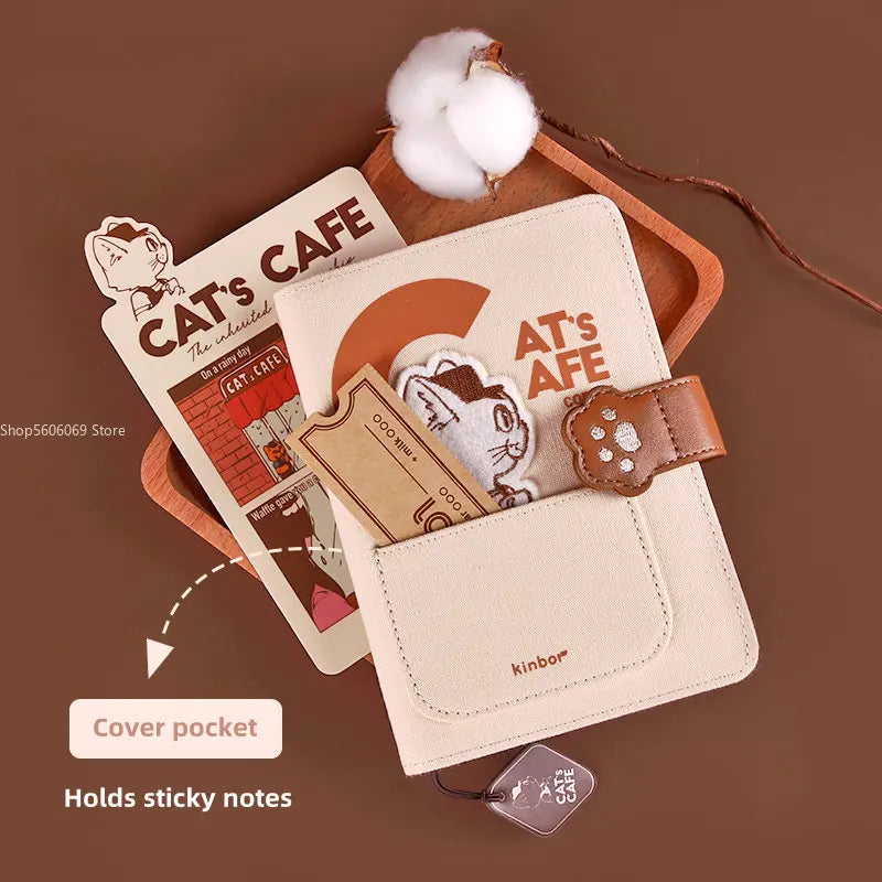 Cat Café Handbook Gift Set – A6 Cute Diary & Scrapbook